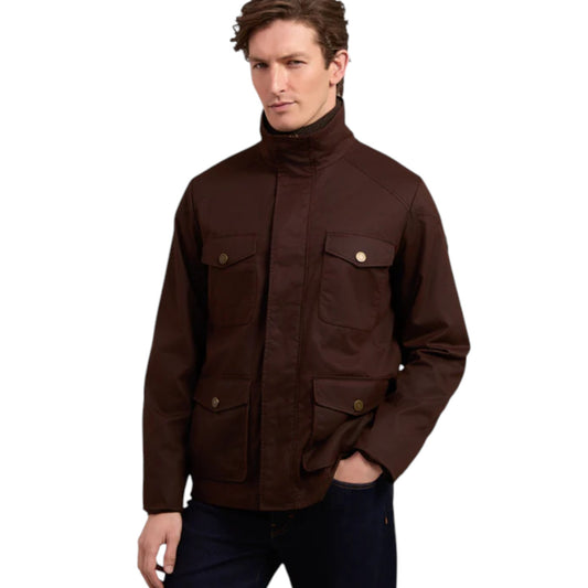 Holland Cooper Men's Four Pocket Wax Jacket Chocolate