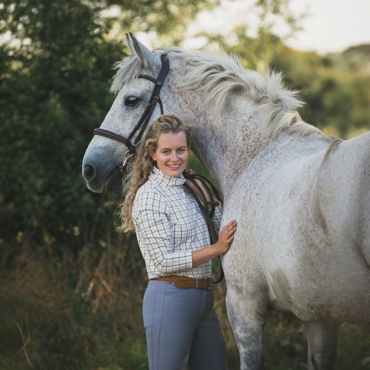 Ginger & Jardine Cosy Roll Neck Blue and Brown