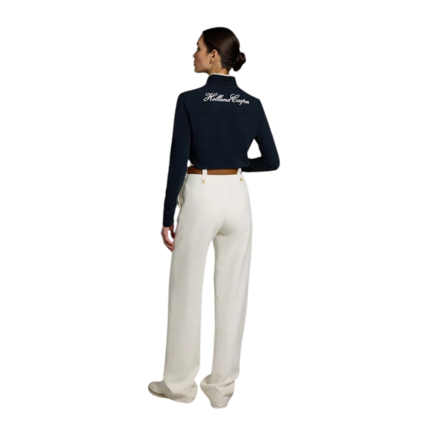 Holland Cooper Heritage Long Sleeve Polo Shirt Ink Navy