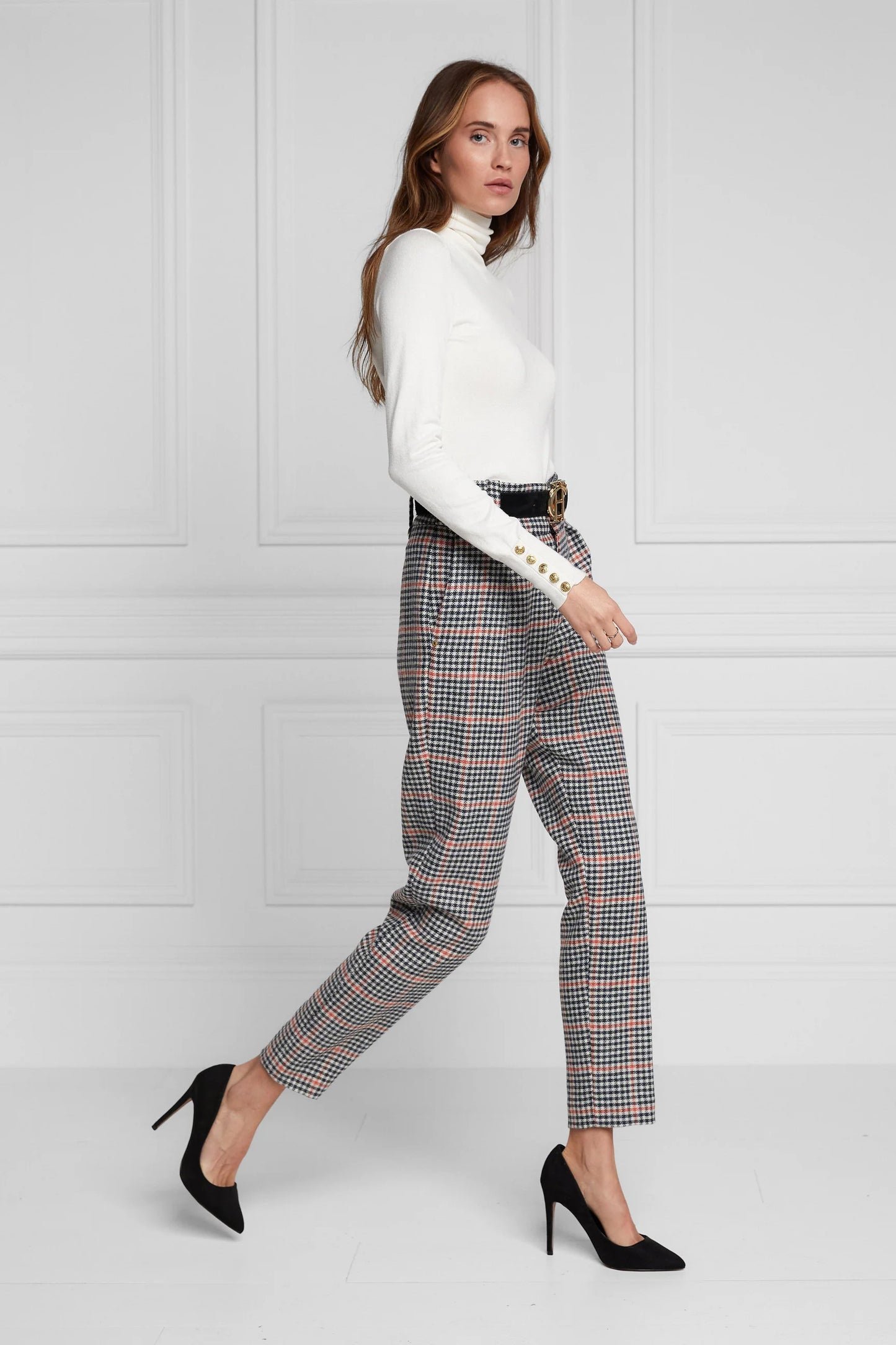 Holland Cooper Buttoned Knit Roll Neck Cream