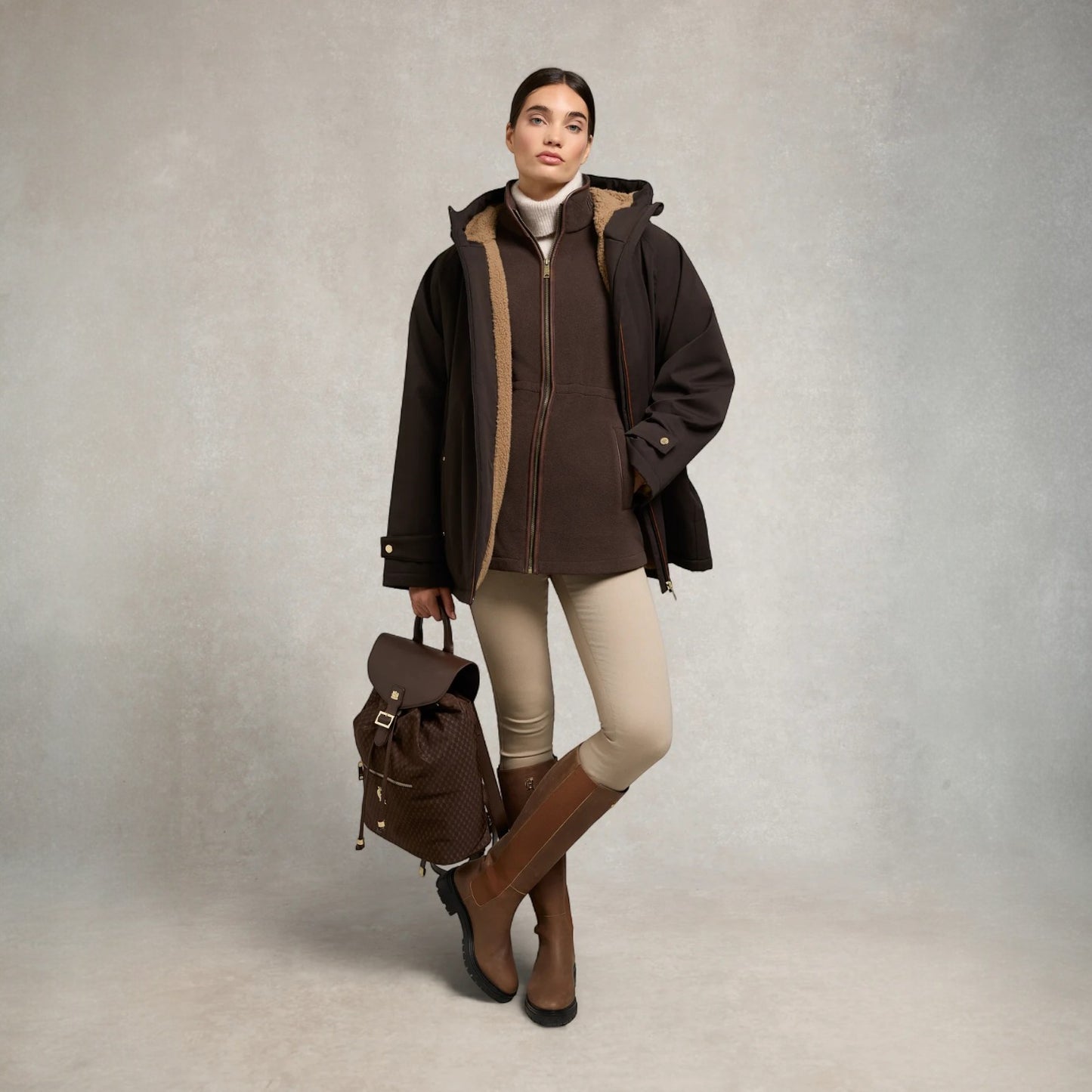 Holland Cooper Country Longline Fleece Chocolate