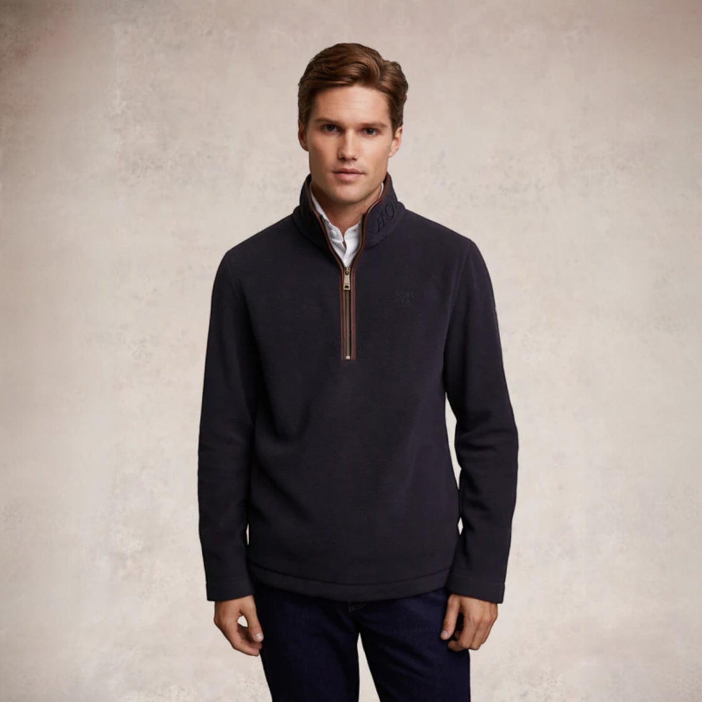 Holland Cooper Men's Country Fleece Quarter Zip Ink Navy