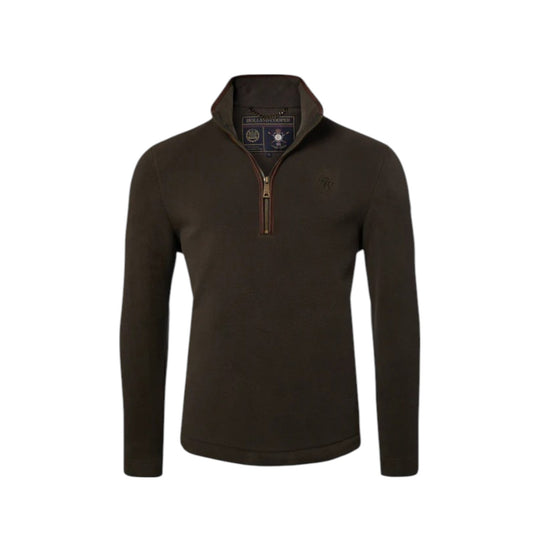 Holland Cooper Men's Country Fleece Quarter Zip Khaki