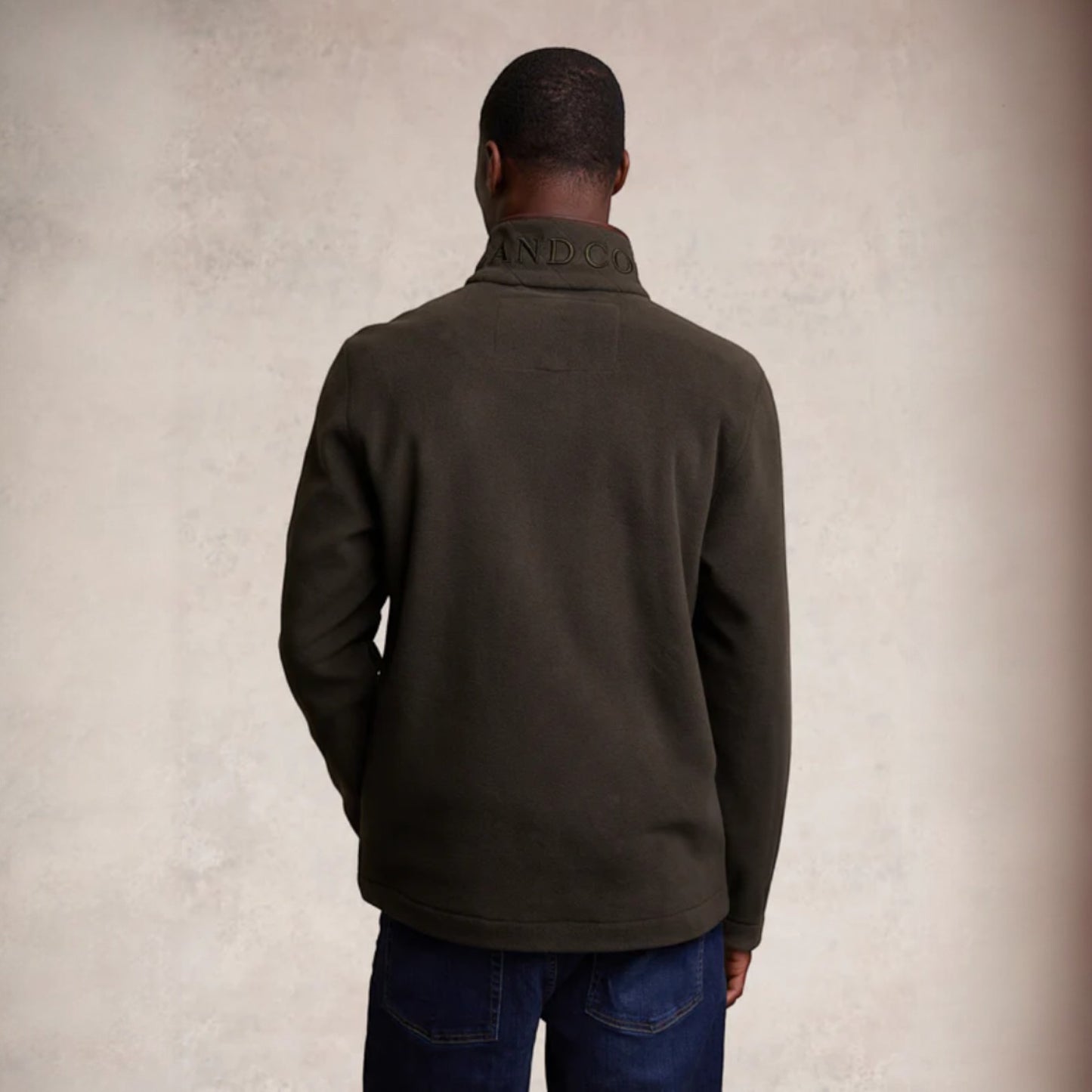 Holland Cooper Men's Country Fleece Quarter Zip Khaki