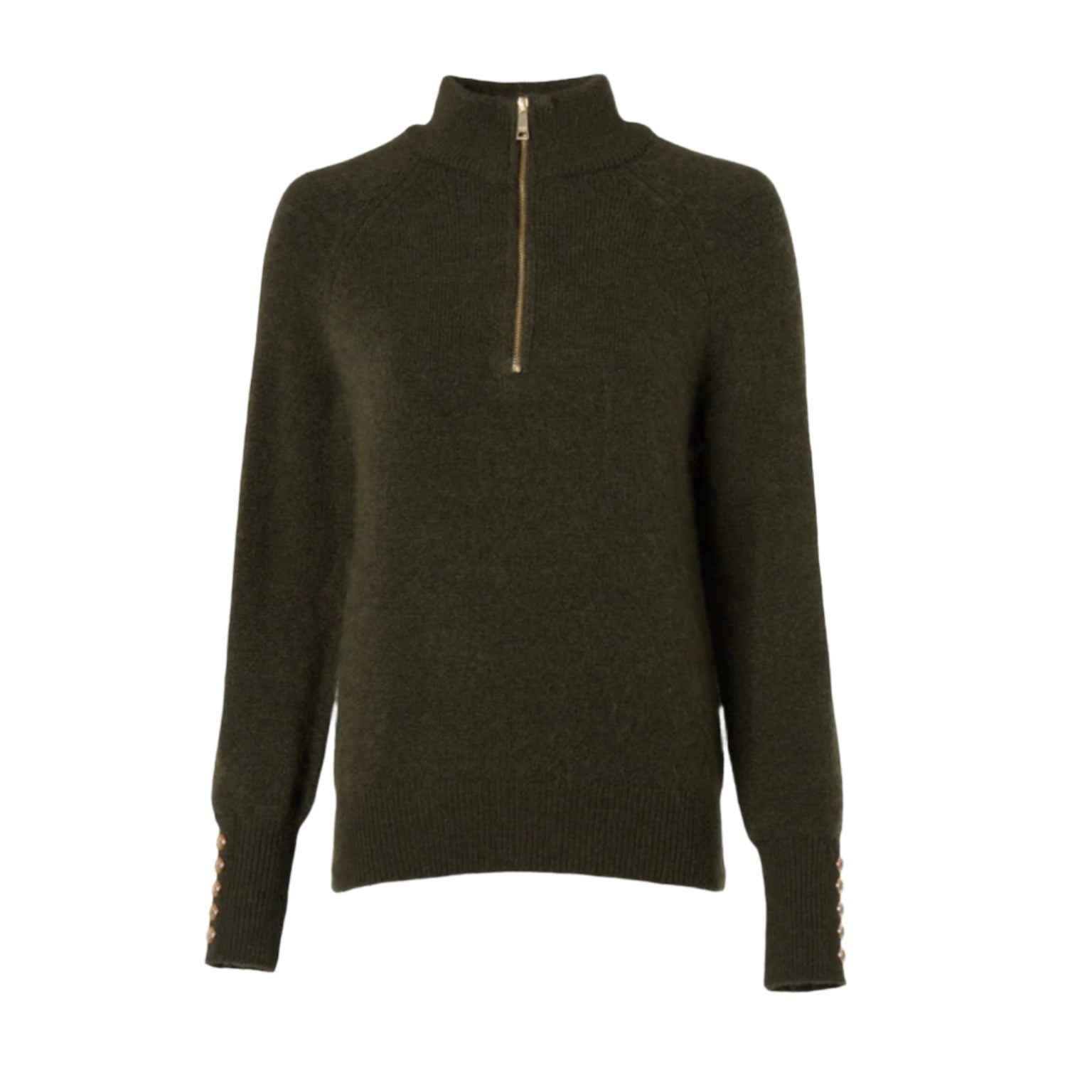 Holland Cooper Tori Quarter Zip Knit Forest Green