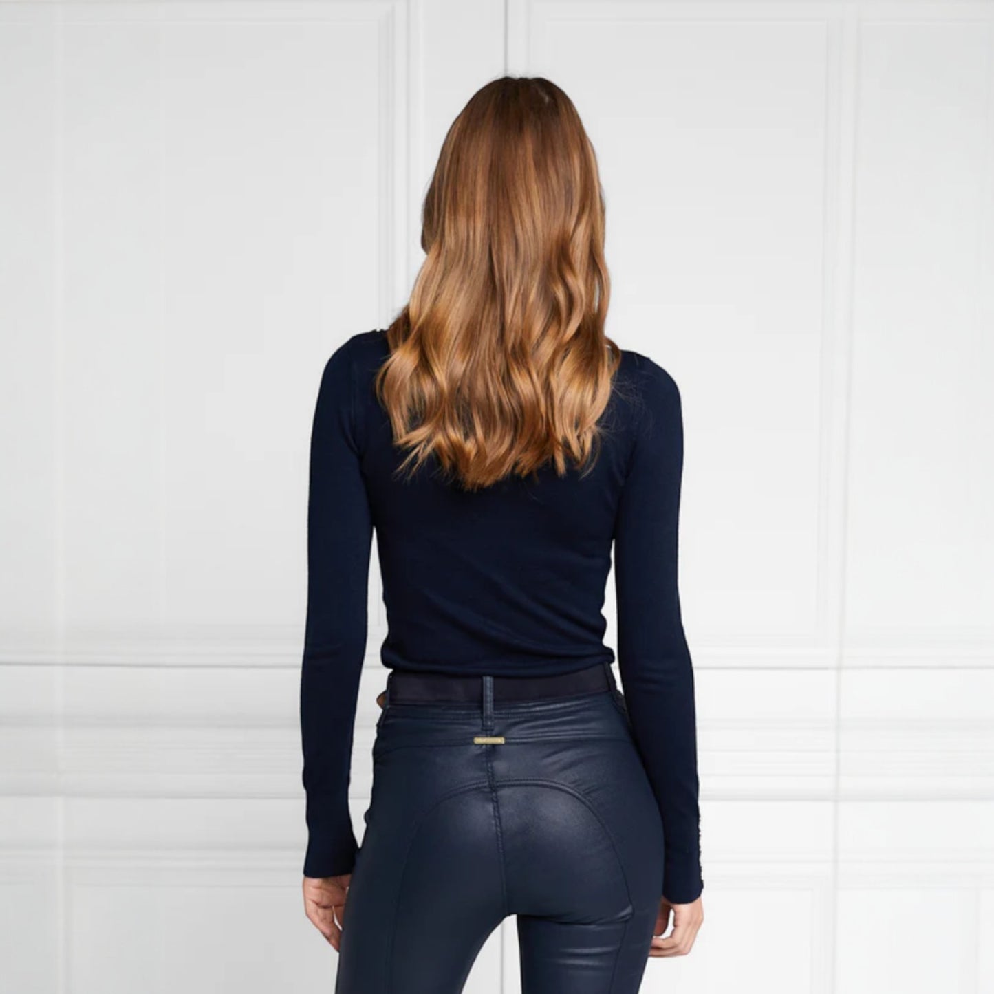 Holland Copper Buttoned Knit Roll Neck Ink Navy