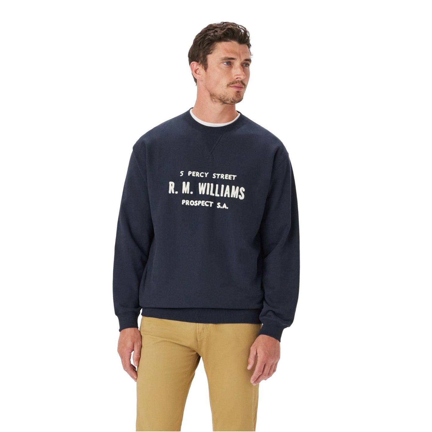 R.M.Williams Bale Loopback Sweater Navy