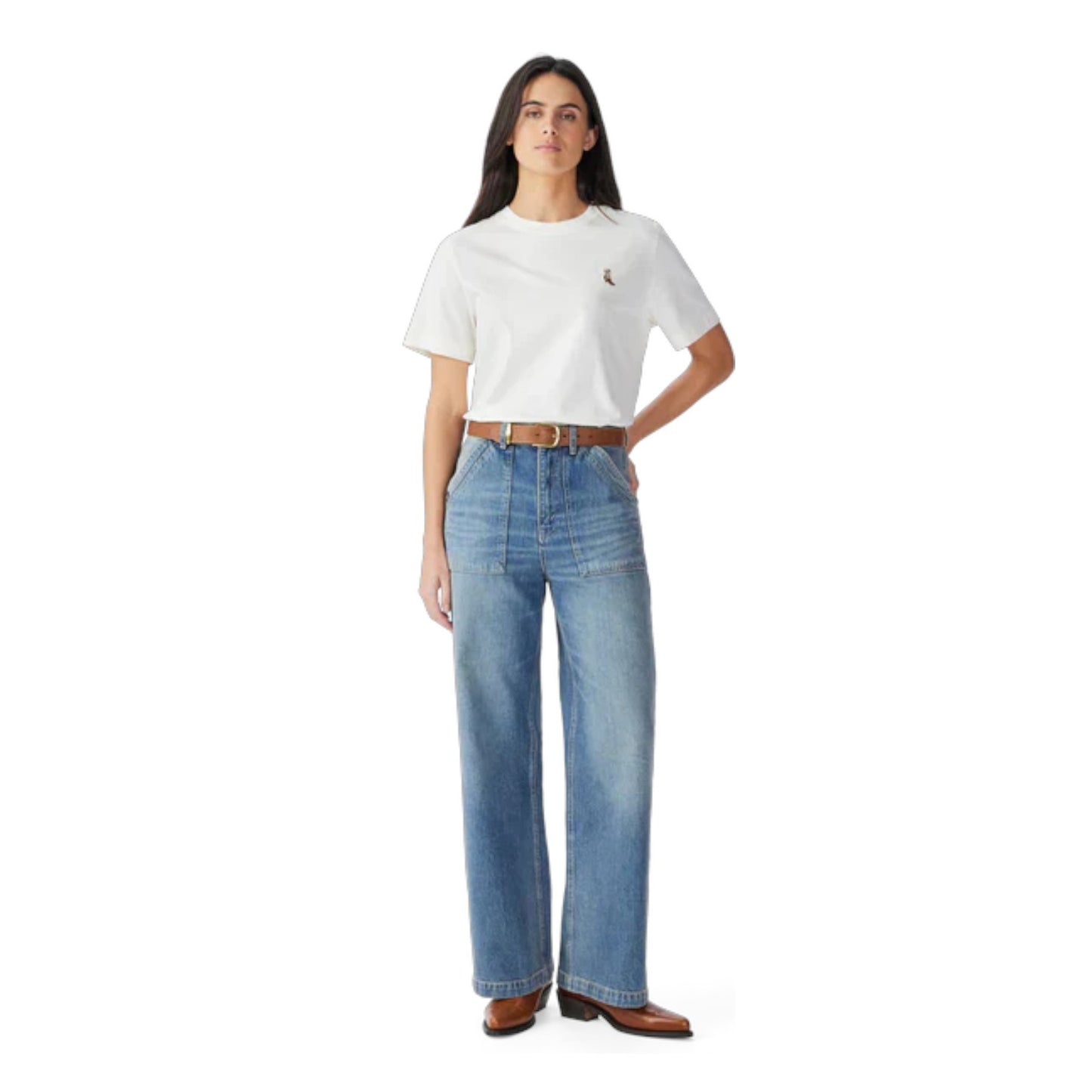 R.M.Williams Rodeo Queen Embro T-Shirt Off White
