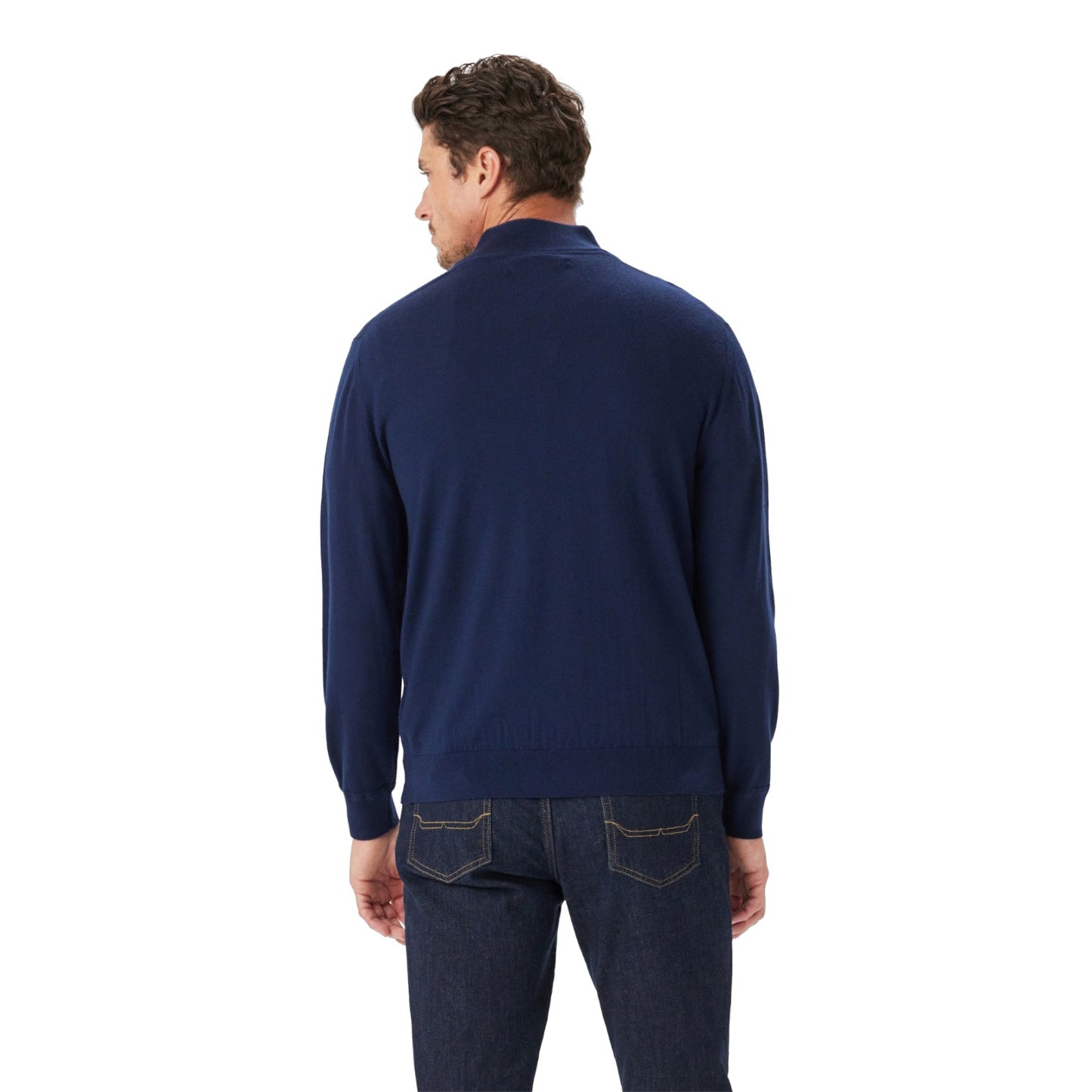 R.M Williams Ernest 1/4 Zip Merino Knit Navy