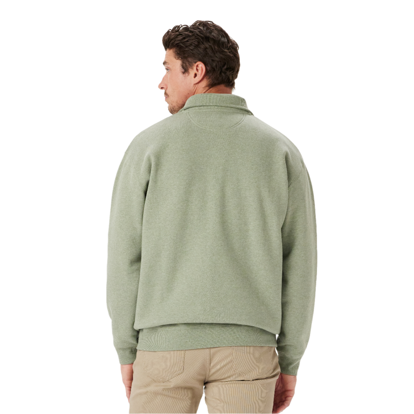 R.M.Williams Mulyungarie 1/4 Zip Sweatshirt Green Marle