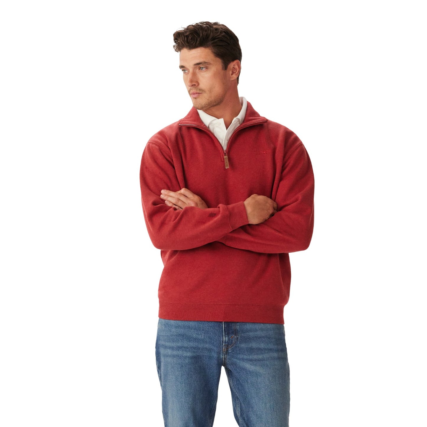 R.M.Williams Mulyungarie 1/4 Zip Sweatshirt Red