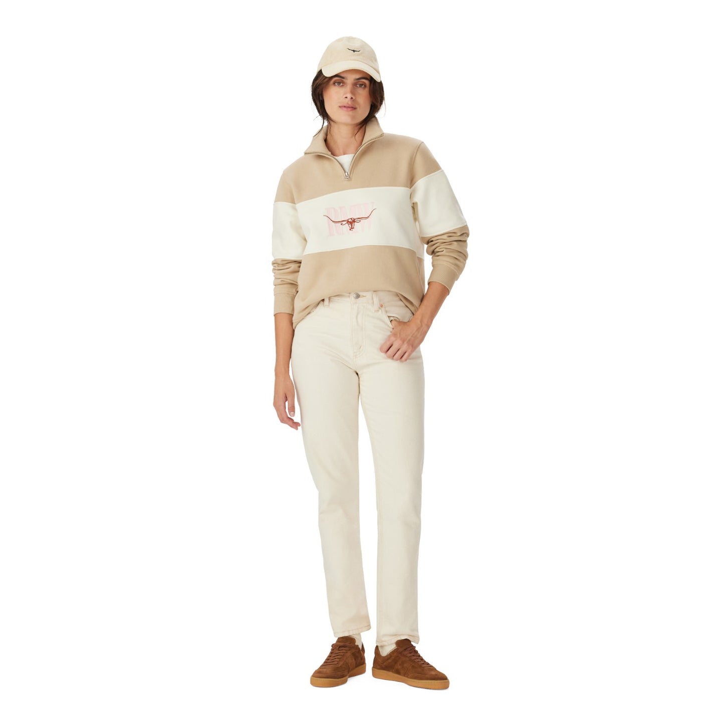 R.M Williams Trickett Panel Sweatshirt Sand