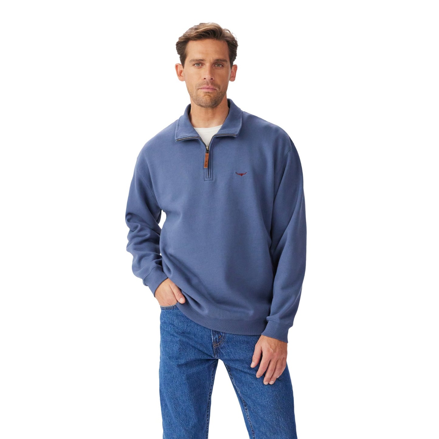 R.M.Williams Mulyungarie 1/4 Zip Sweatshirt Blue