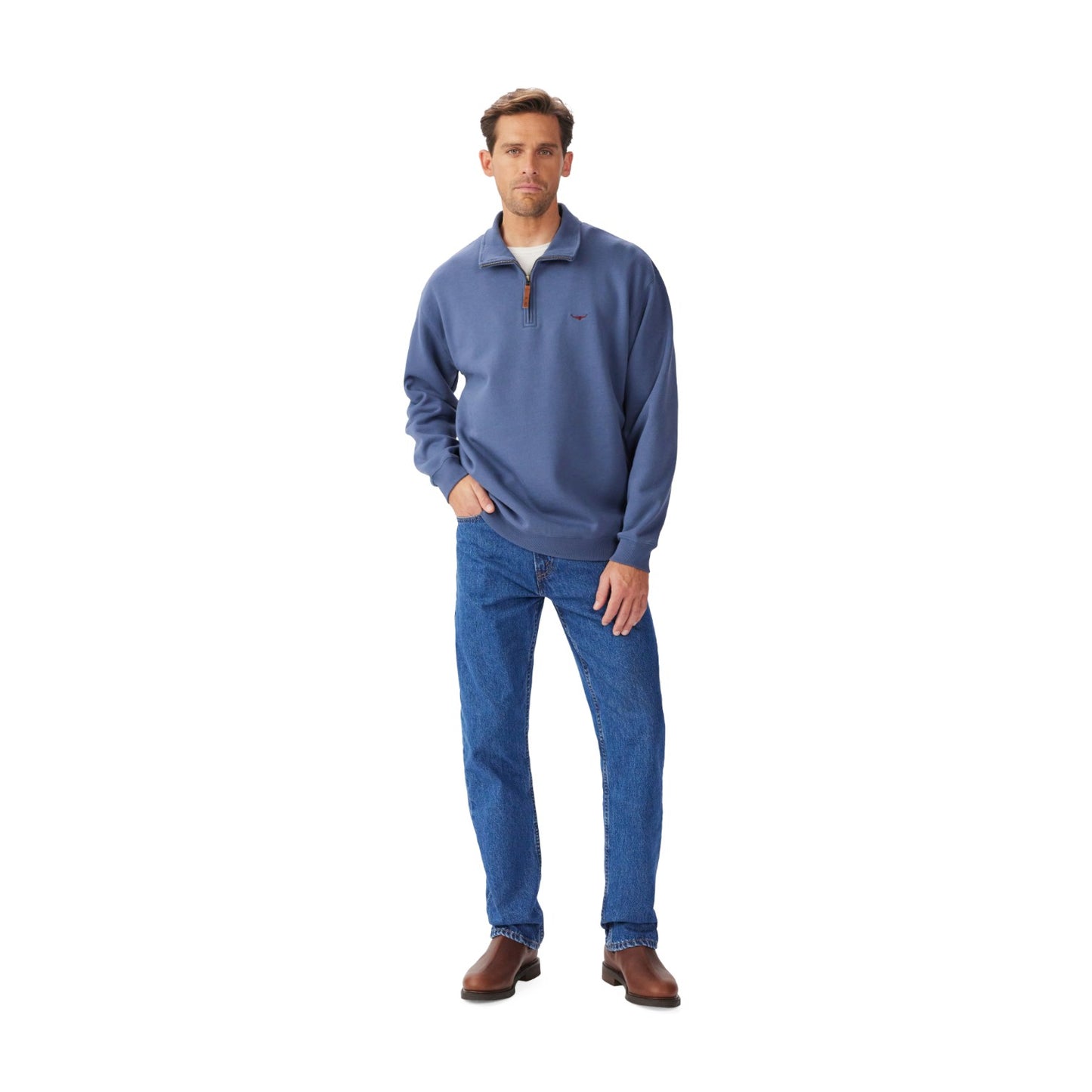 R.M.Williams Mulyungarie 1/4 Zip Sweatshirt Blue