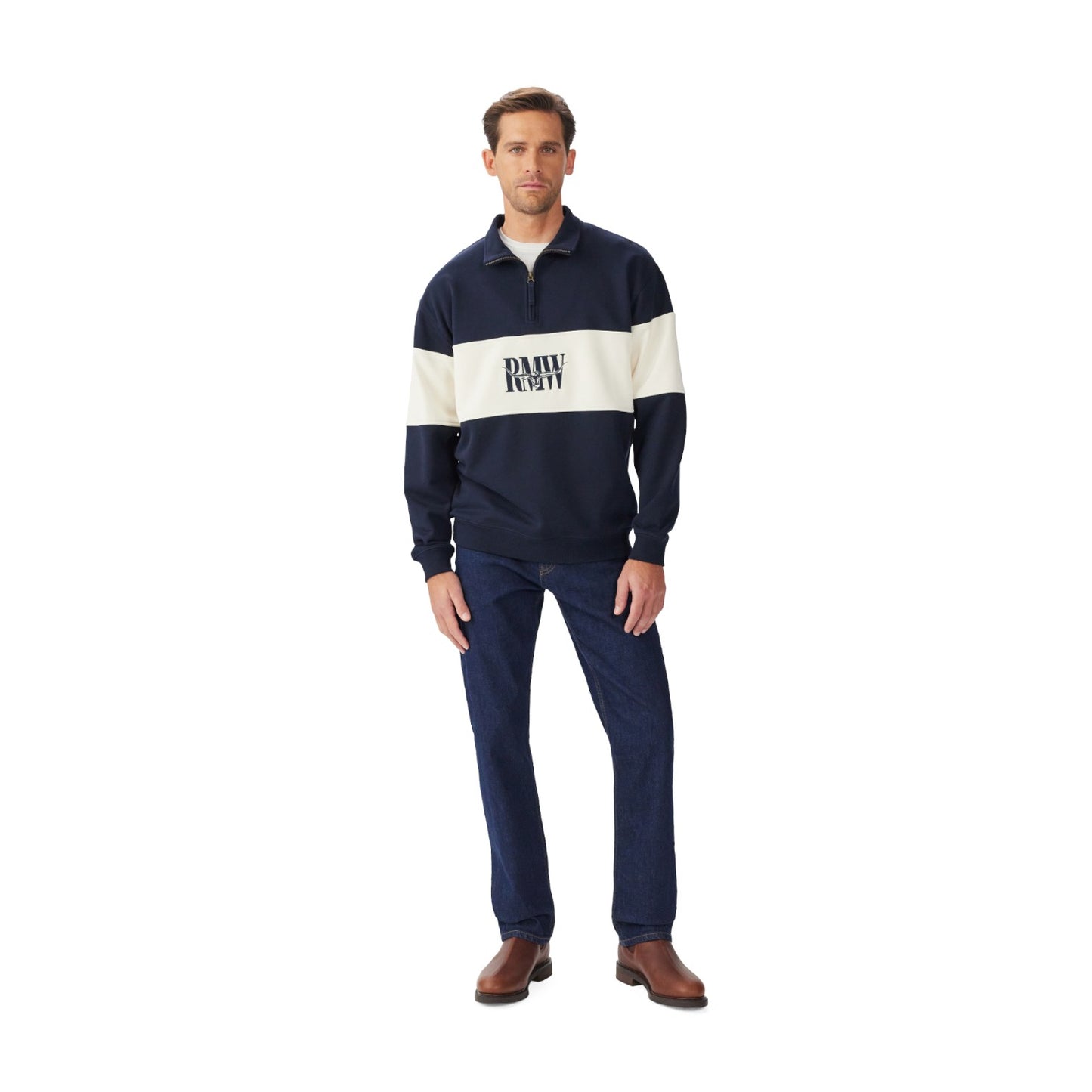 R.M.Williams Heritage 1/4 Zip Sweatshirt Navy
