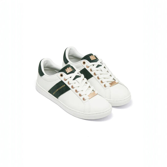 Holland Cooper Knightsbridge Court Trainers White Racing Green