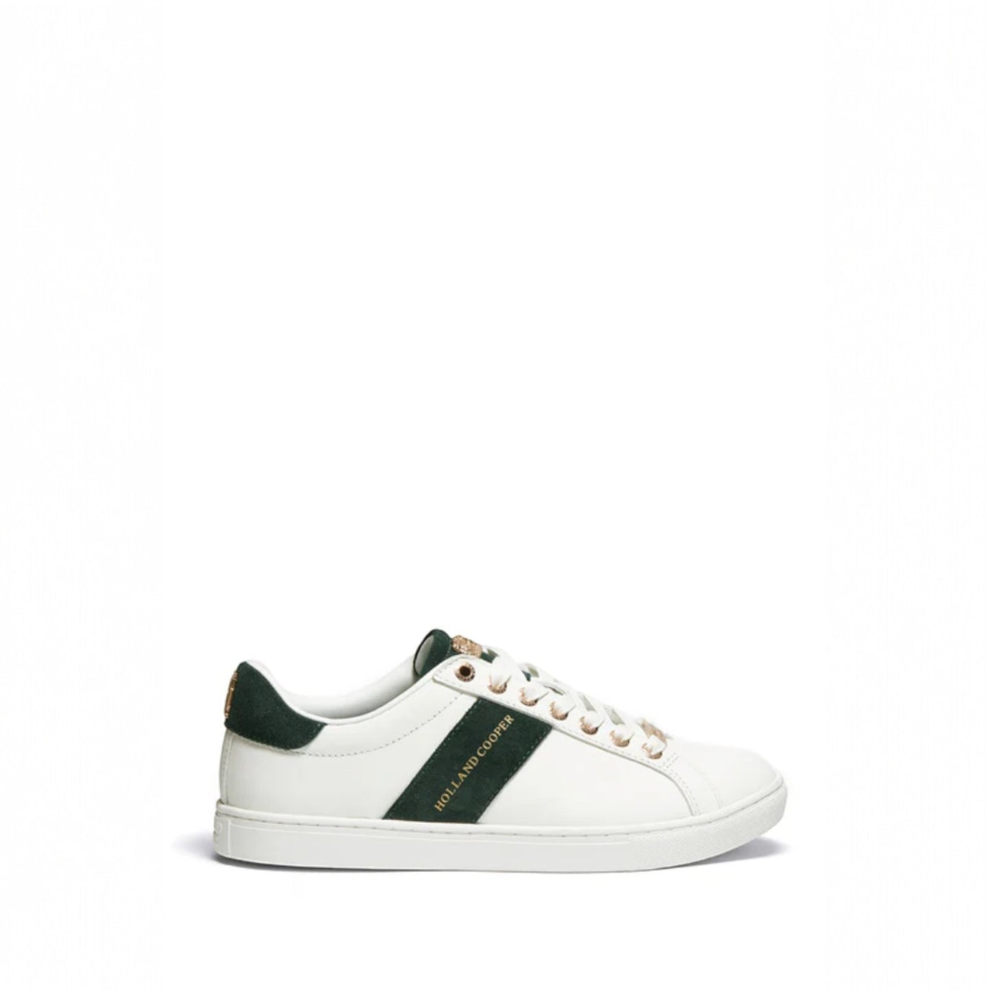 Holland Cooper Knightsbridge Court Trainers White Racing Green