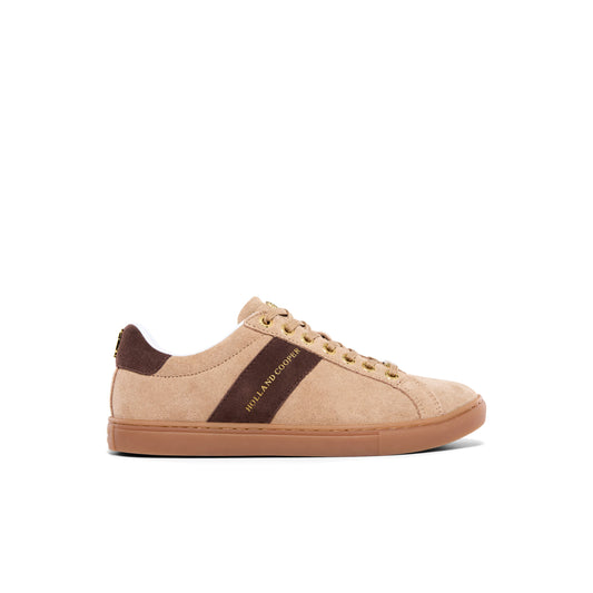 Holland Cooper Knightsbridge Court Trainer Taupe Dark Chocolate