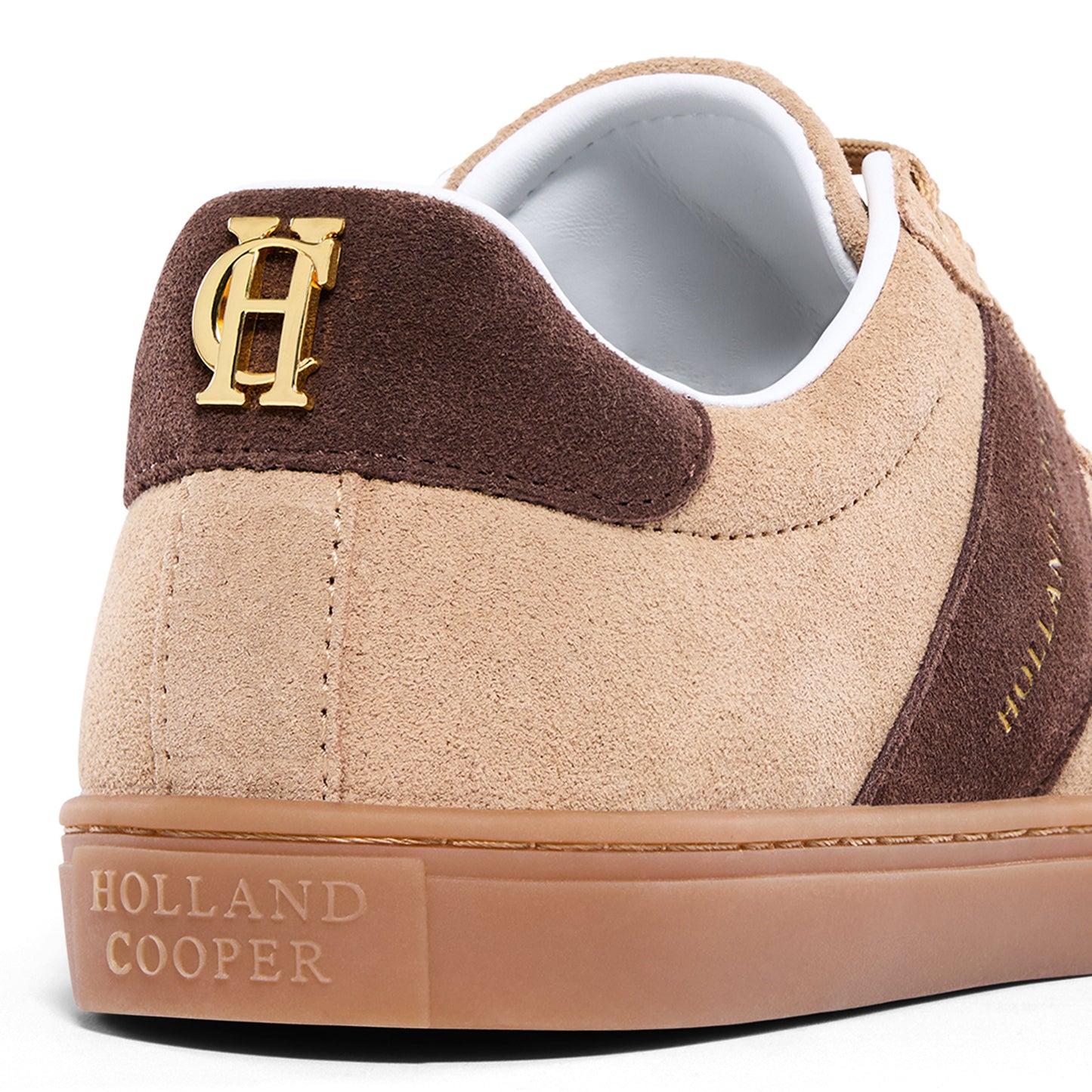 Holland Cooper Knightsbridge Court Trainer Taupe Dark Chocolate