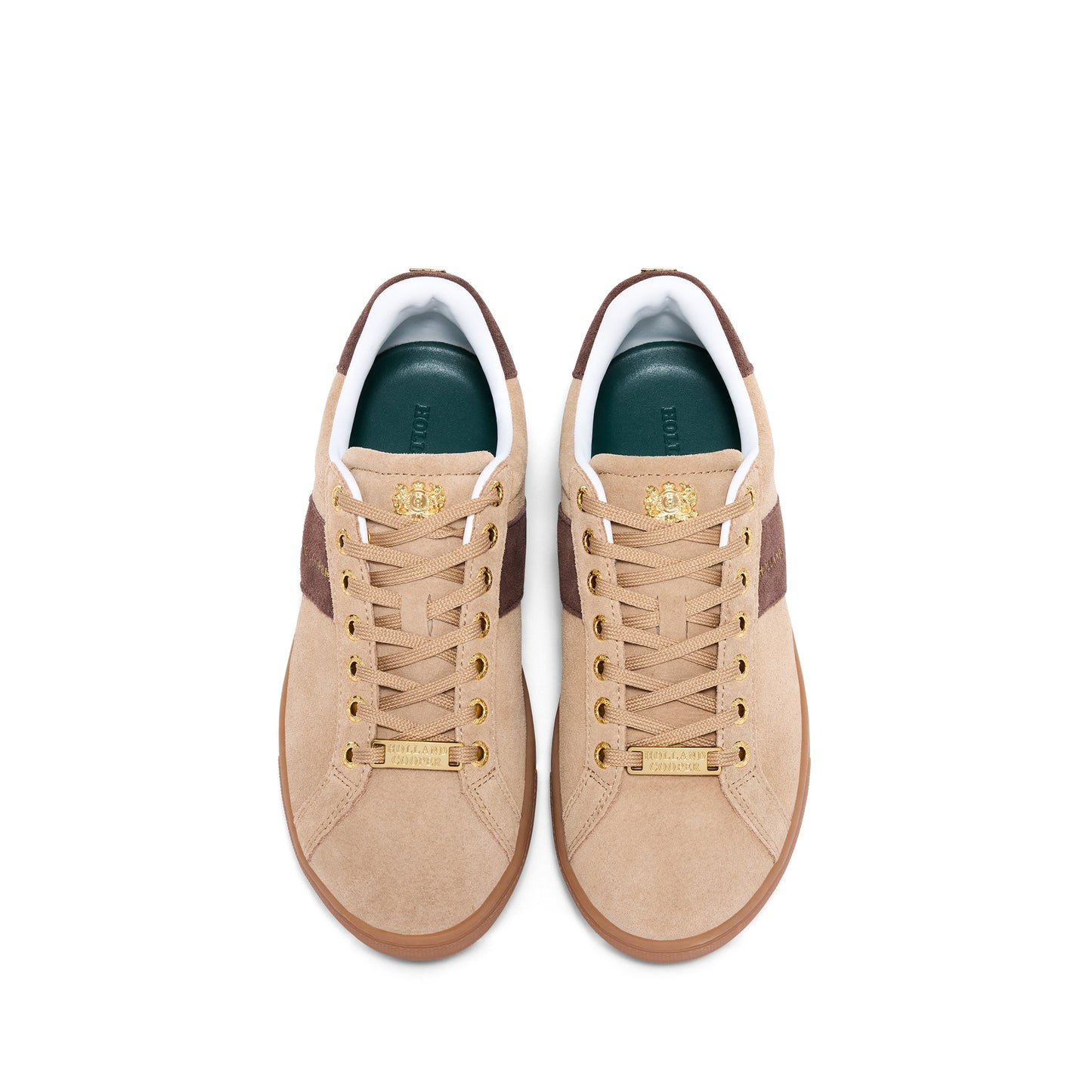 Holland Cooper Knightsbridge Court Trainer Taupe Dark Chocolate