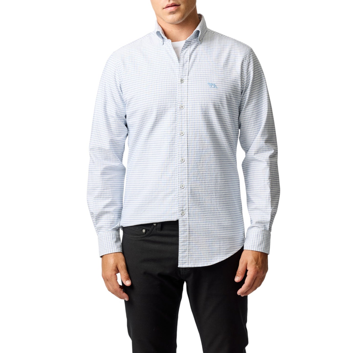 Rodd & Gunn Gunn Check Oxford 5 Dusk Blue