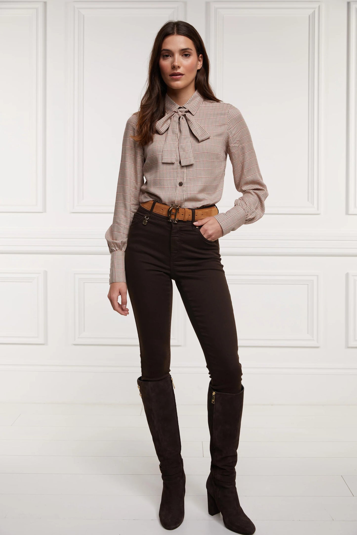 Holland Cooper Heritage Shirt Oatmeal Check