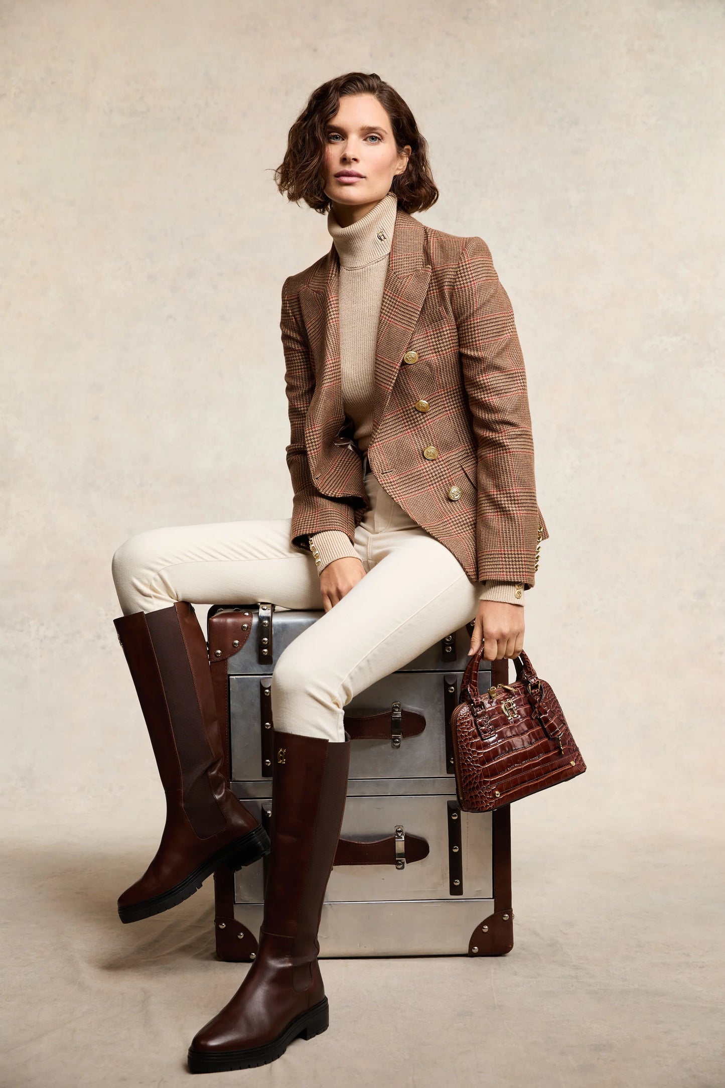 Holland Cooper Astoria Knee Boot Rich Chocolate