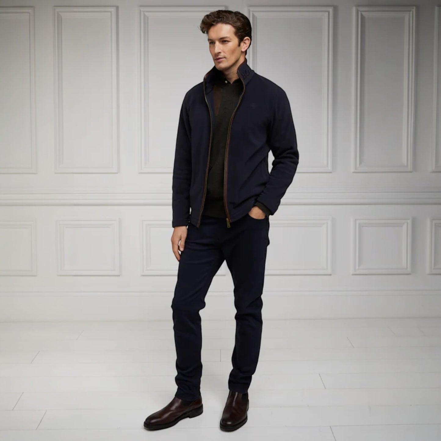 Holland Cooper Men'sCountry Fleece Jacket Ink Navy