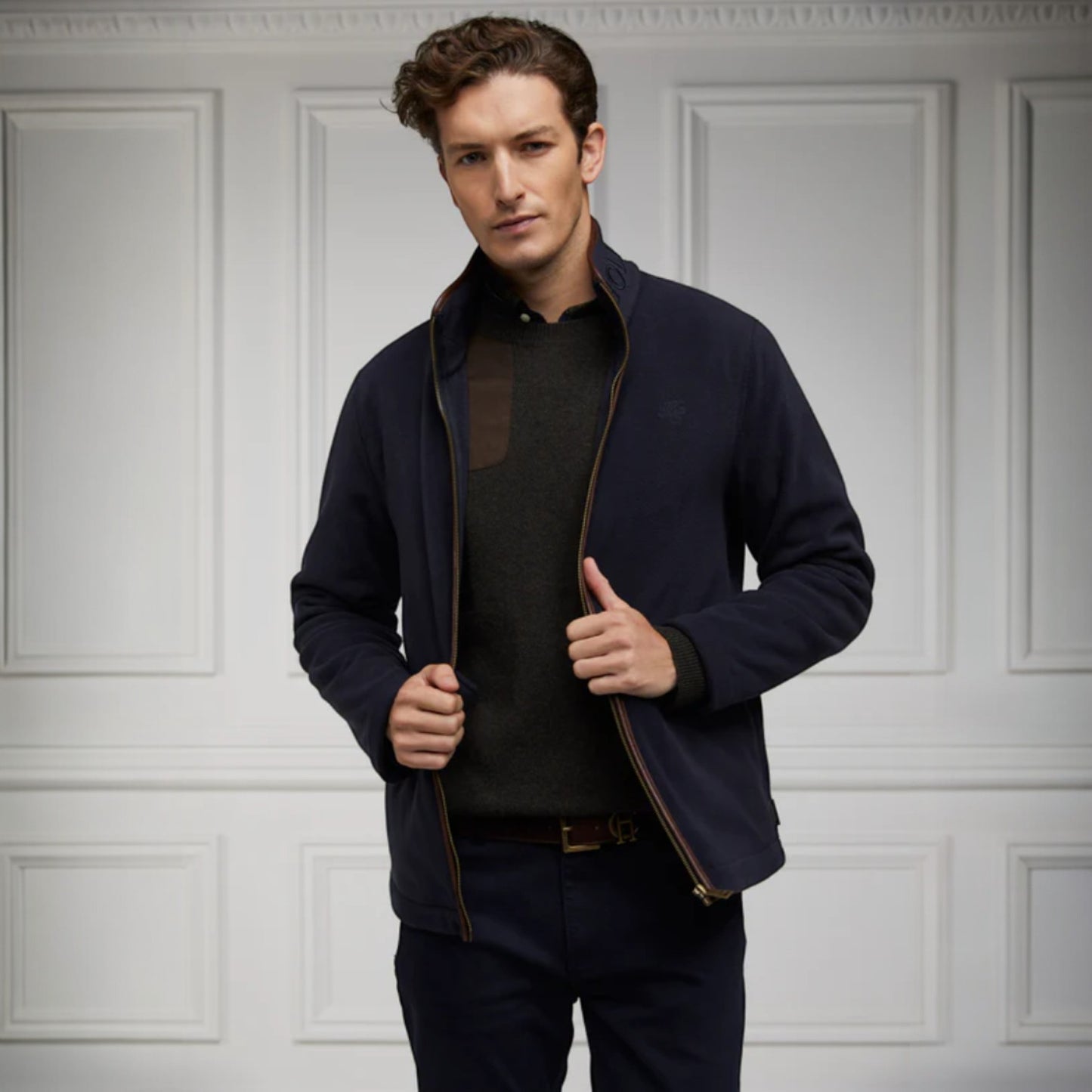 Holland Cooper Men'sCountry Fleece Jacket Ink Navy