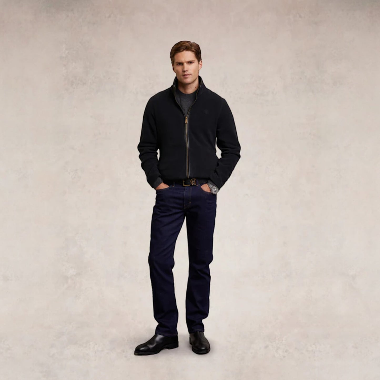 Holland Cooper Men's Country Fleece Jacket Black