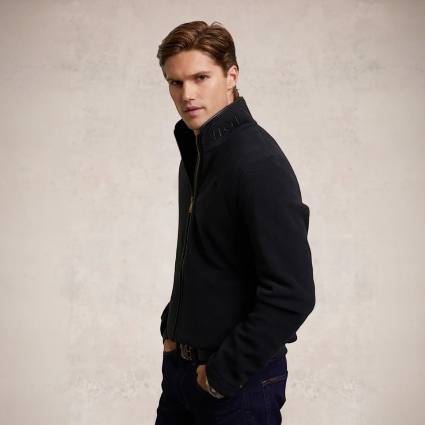 Holland Cooper Men's Country Fleece Jacket Black