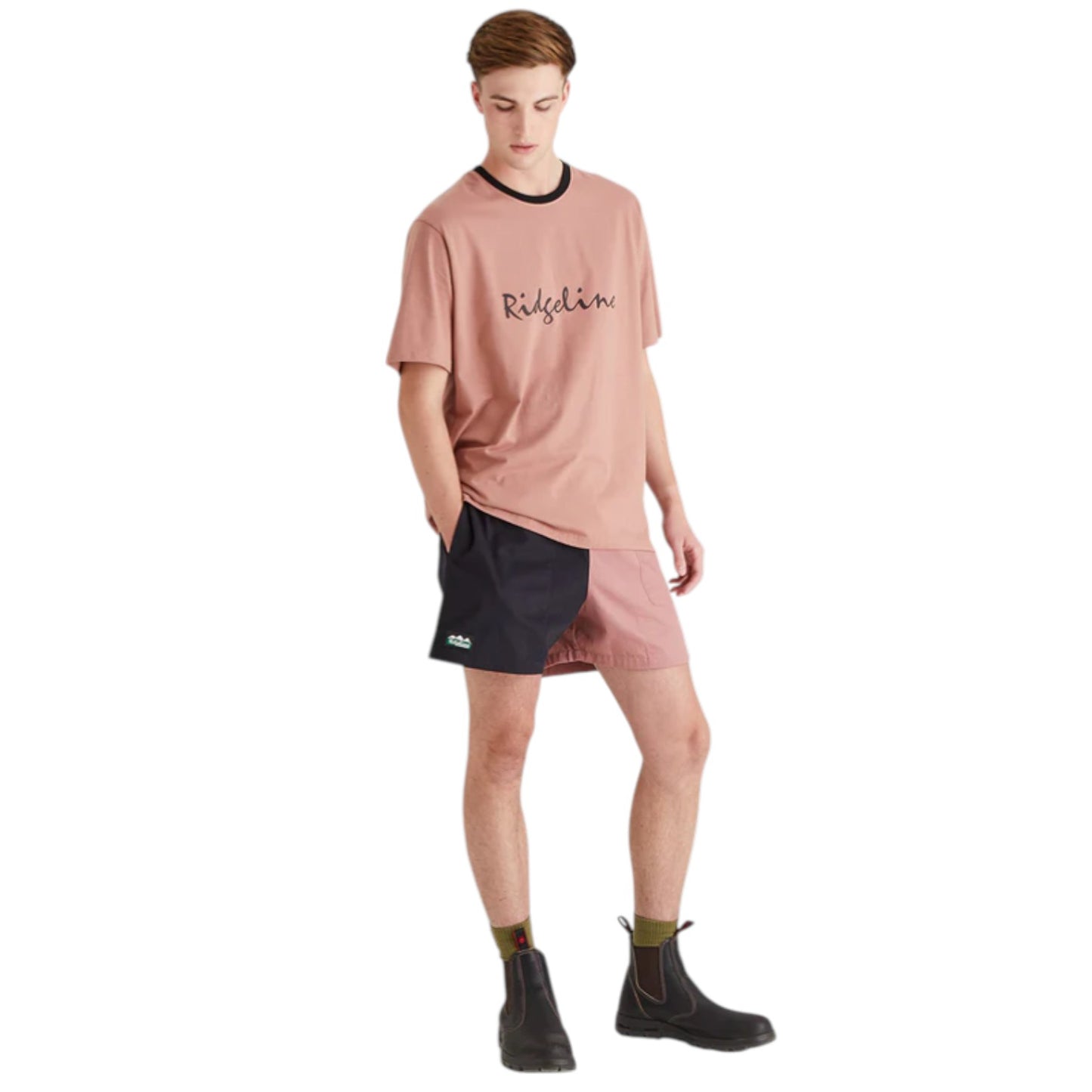 Ridgeline Men's Signature T Shirt Dusky Pink