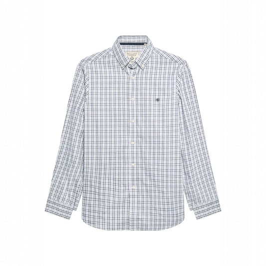 Holland Cooper Men's Classic Woven Button Down Shirt Cheltenham Check Blue
