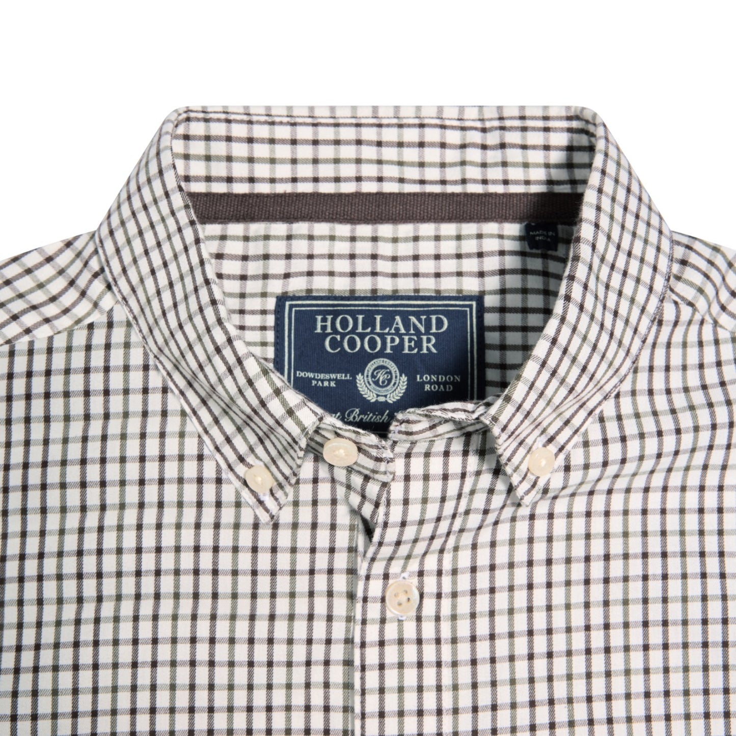 Holland Cooper Men's Classic Woven Button Down Cheltenham Check Green