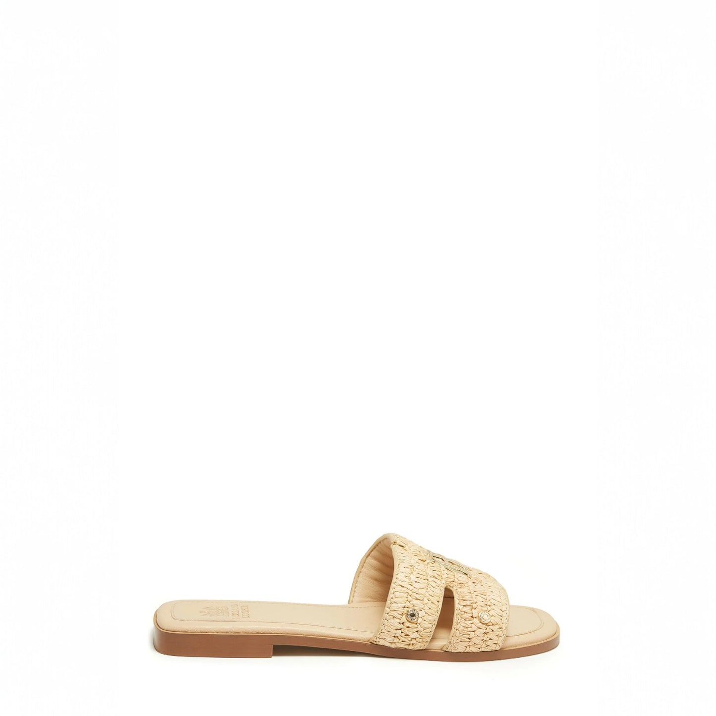 Holland Cooper Monogram Slides Natural Straw