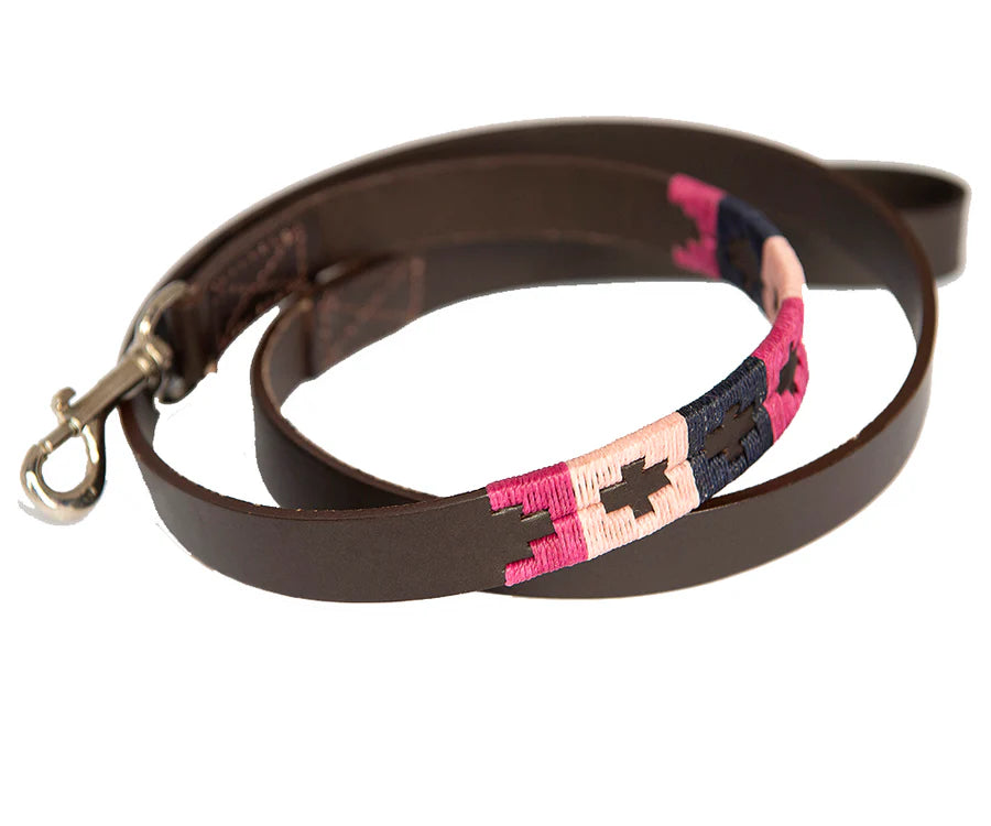 Pioneros Narrow Dog Lead Berry/Navy/Pink