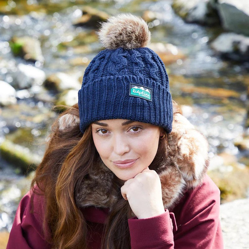 Ridgeline Nordic Fleck Bobble Hat Navy