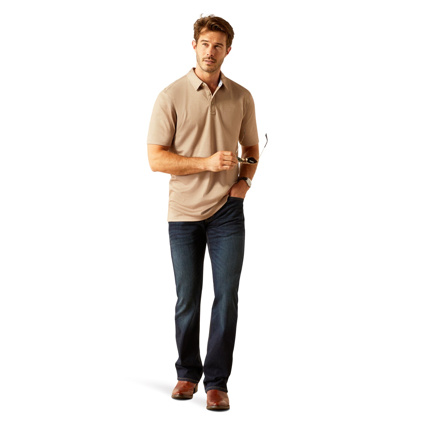 Ariat Shaldon Polo Silken Brown Heather