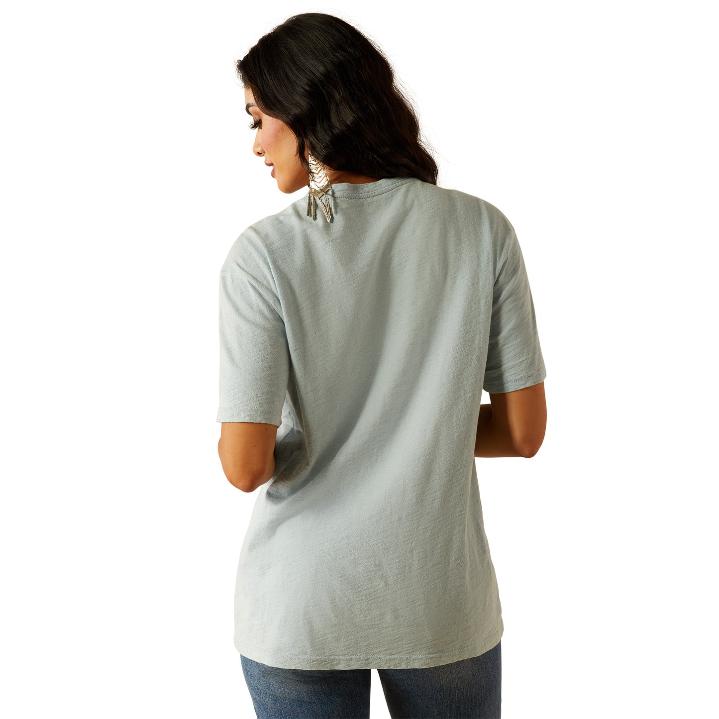 Ariat Wild West Stamp SS T-shirt Bleached Blue