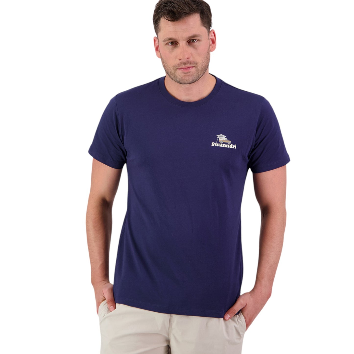 Swanndri Pop Top Printed T Shirt Navy