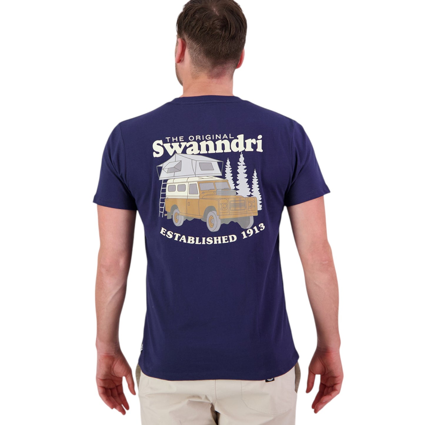 Swanndri Pop Top Printed T Shirt Navy