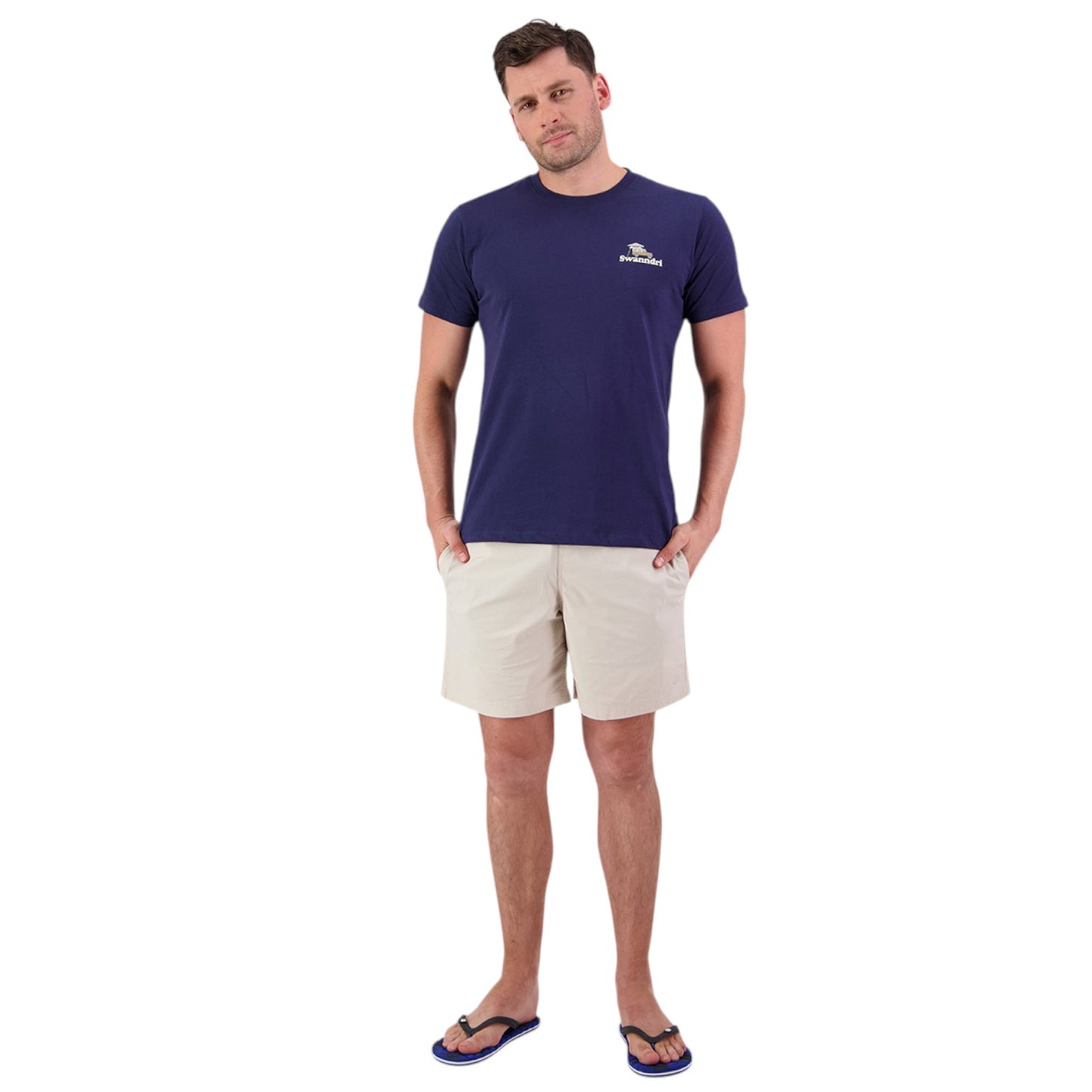 Swanndri Pop Top Printed T Shirt Navy