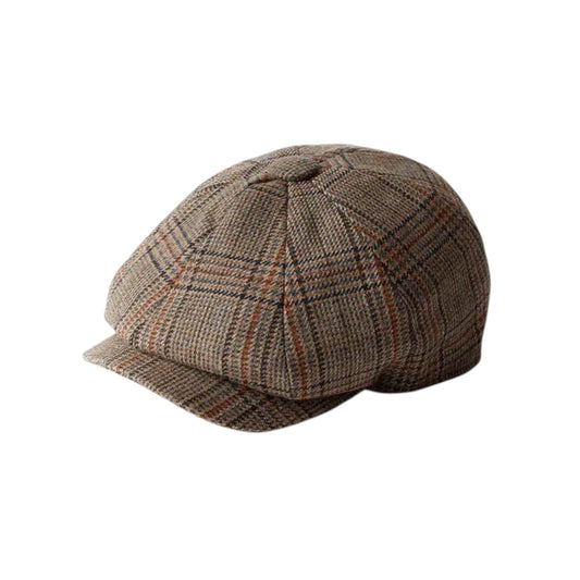 Holland Cooper Baker Boy Tweed Cap Bourbon Tweed