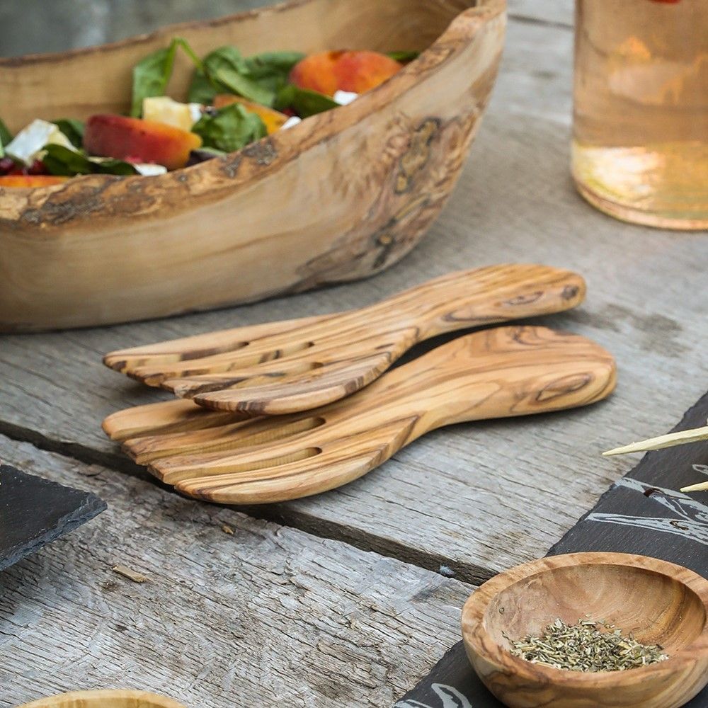 Olive Wood - Salad Hands Set