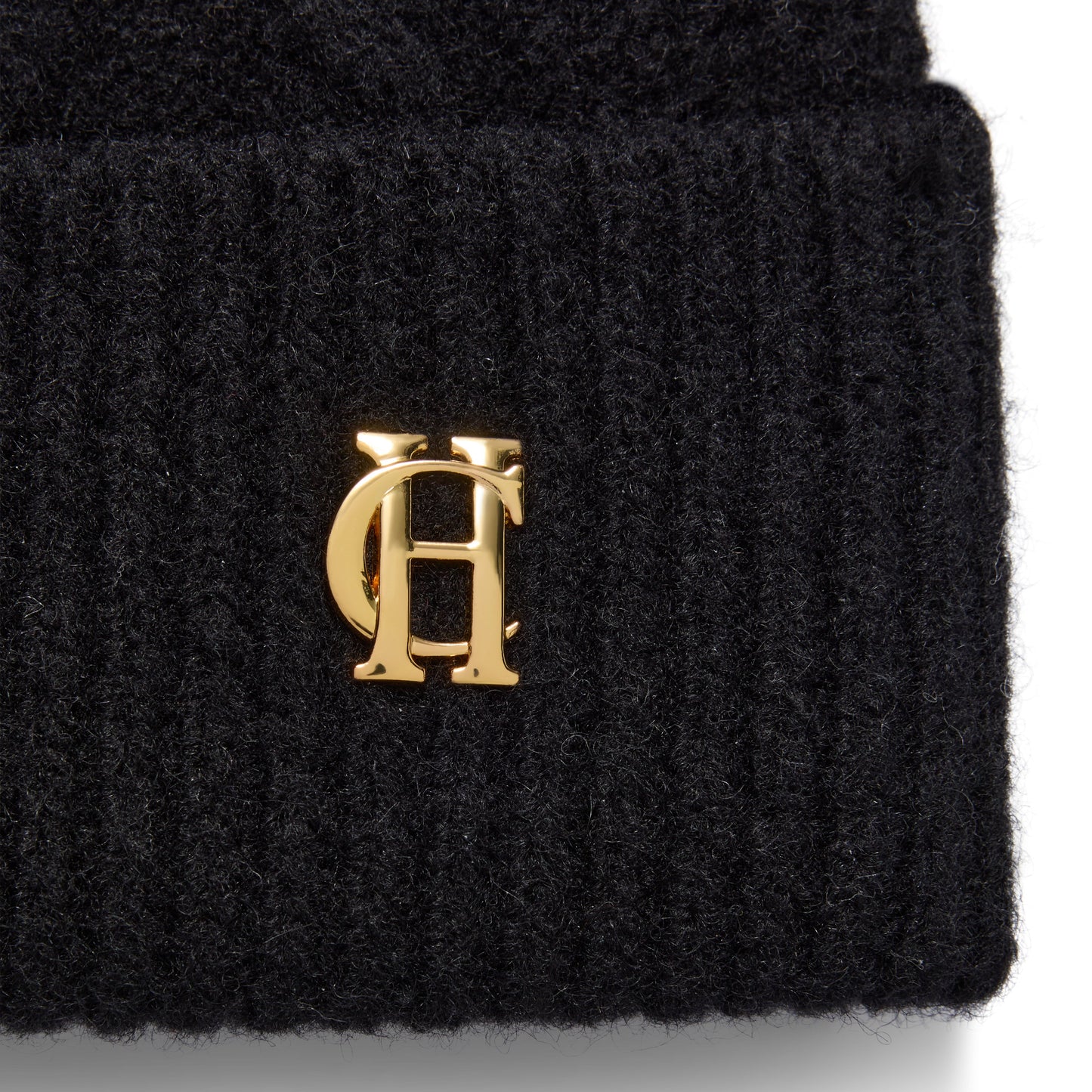Holland Cooper Sloane Cable Bobble Hat Black