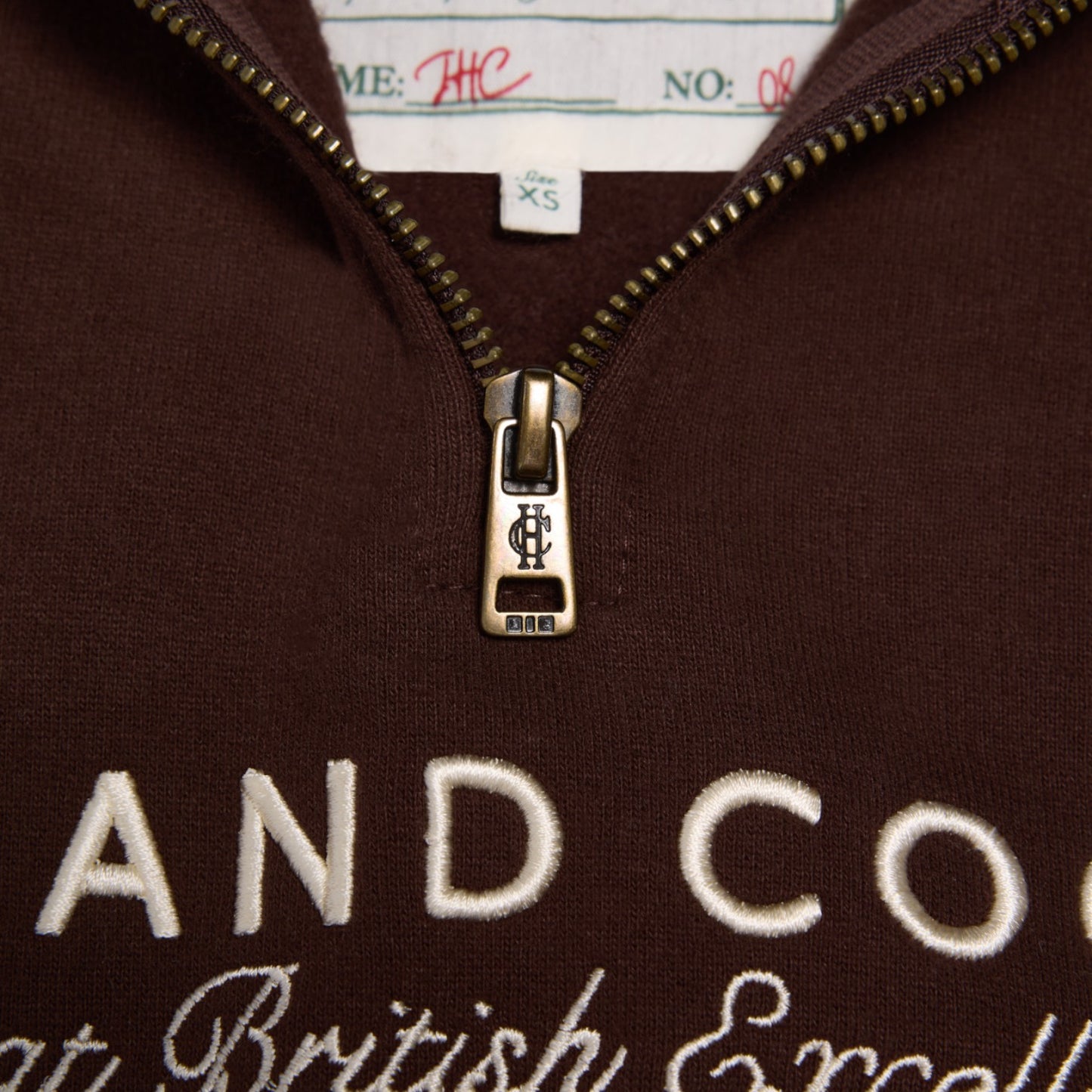 Holland Cooper Sporting Goods Zip Henley Walnut