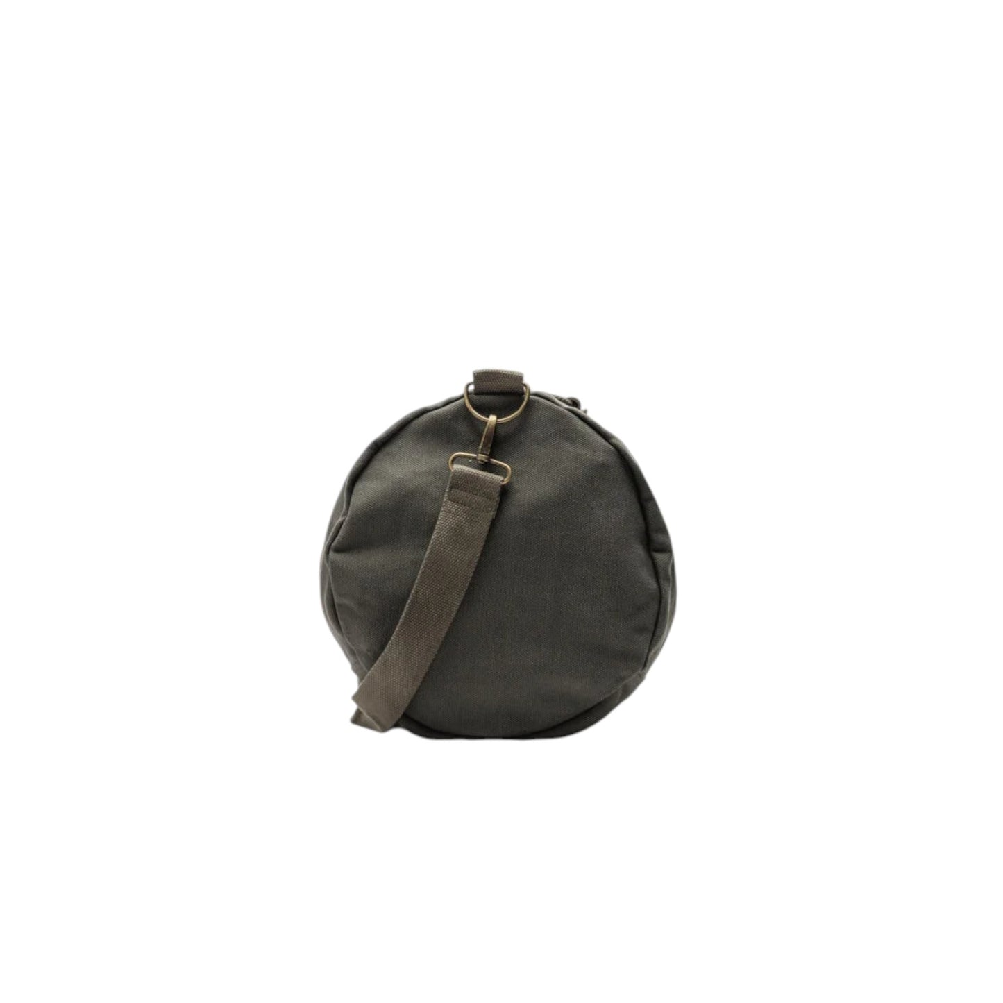 Green round bag with a strap on a white background
