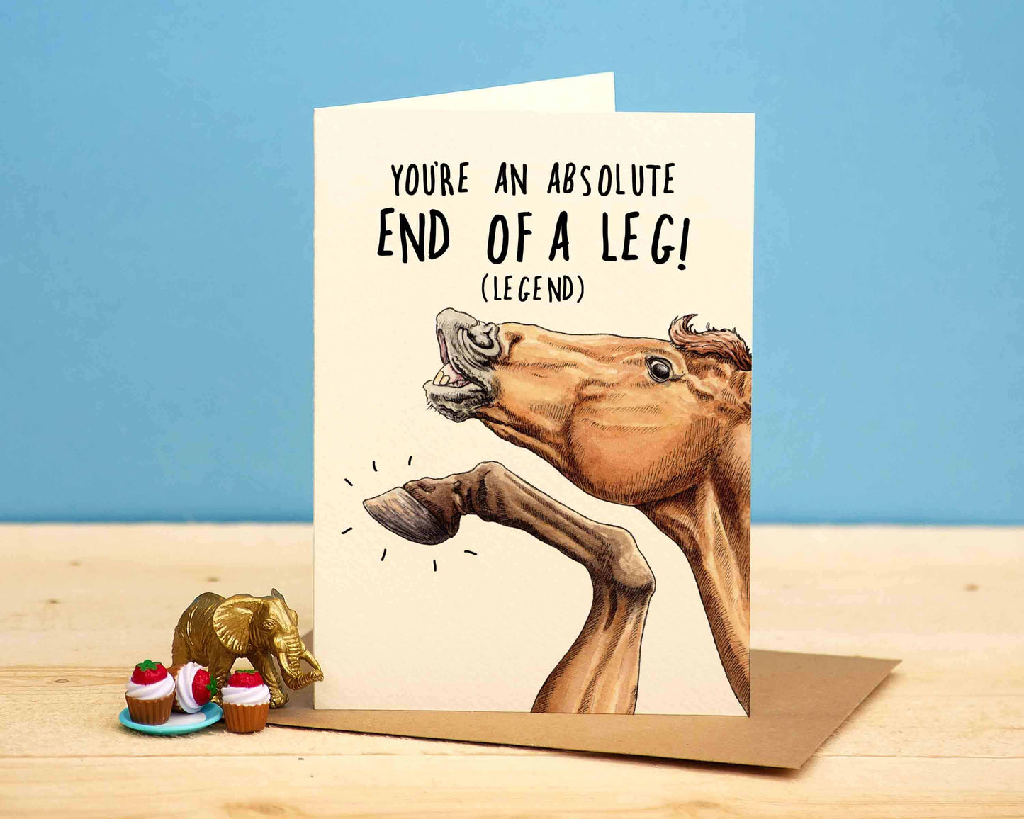 End Of A Leg Card - Funny Horse Card - Friendship Card