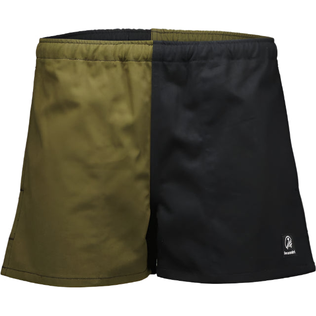 Swanndri Chequered Rugby Shorts in Olive/Black