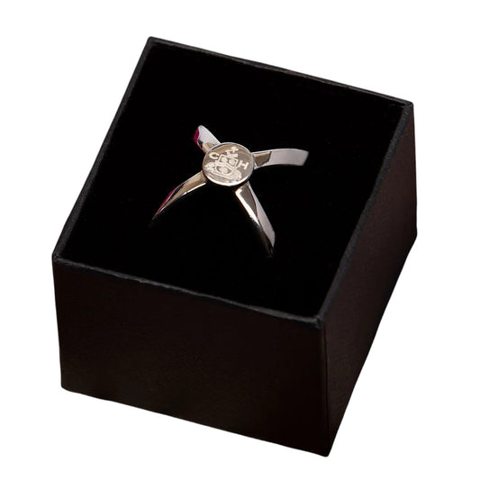 Clare Haggas Classic Scarf Ring Silver Finish